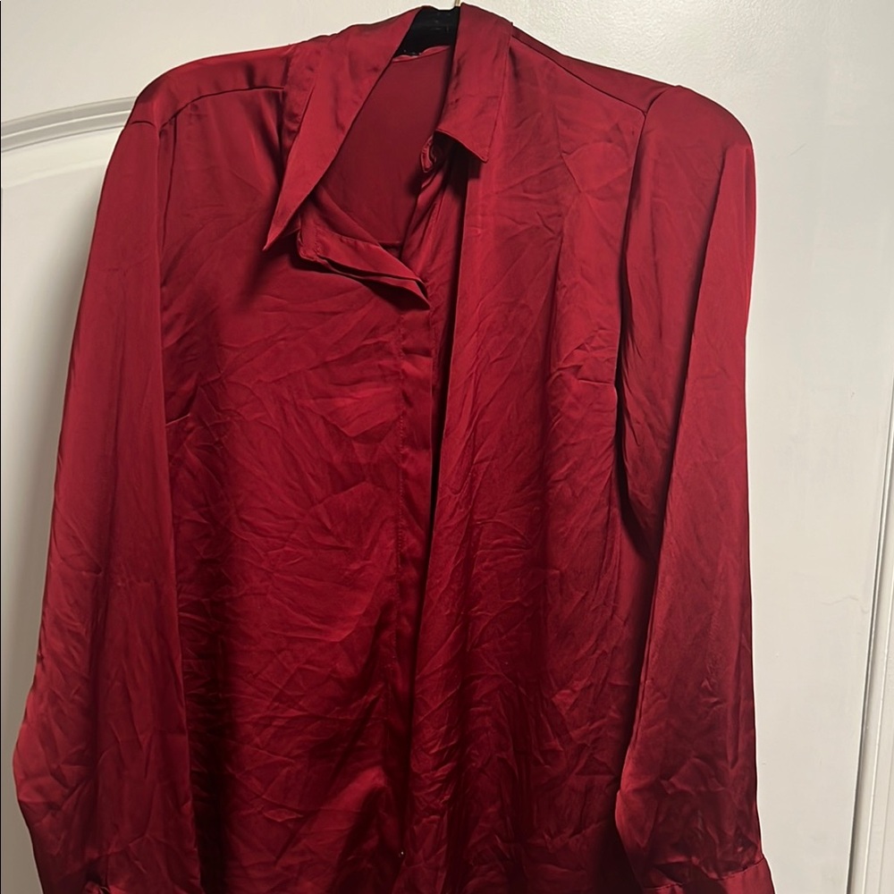 Red Satin Blouse